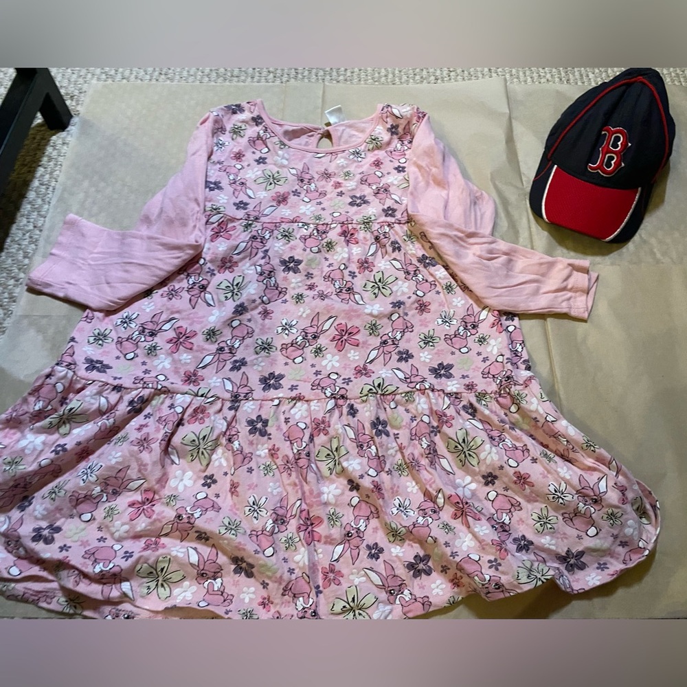 Girl’s size 6-7 Long Sleeved Dress + Boston Red sox official toddler cap bundle